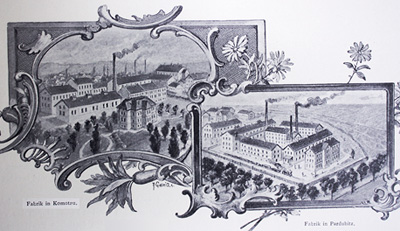 Franck-Fabriken Komotau und Pardubitz, um 1910