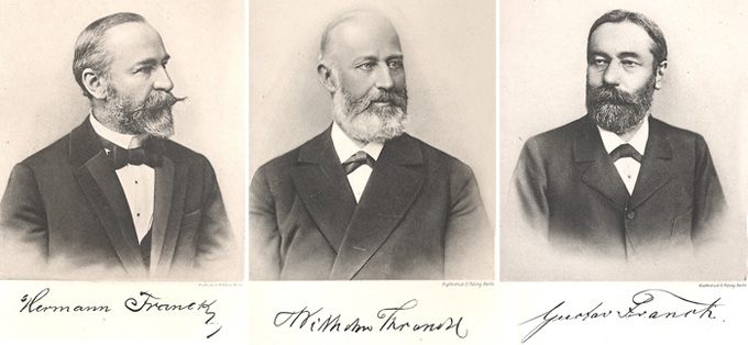 Hermann, Wilhelm und Gustav Franck kauften die leerstehenden Hallen der Waggon-Fabrik in Linz
