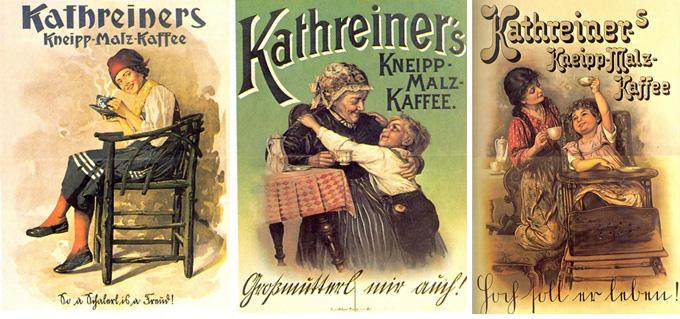 Kathreiners Kneipp-Malz-Kaffee-Werbetafeln